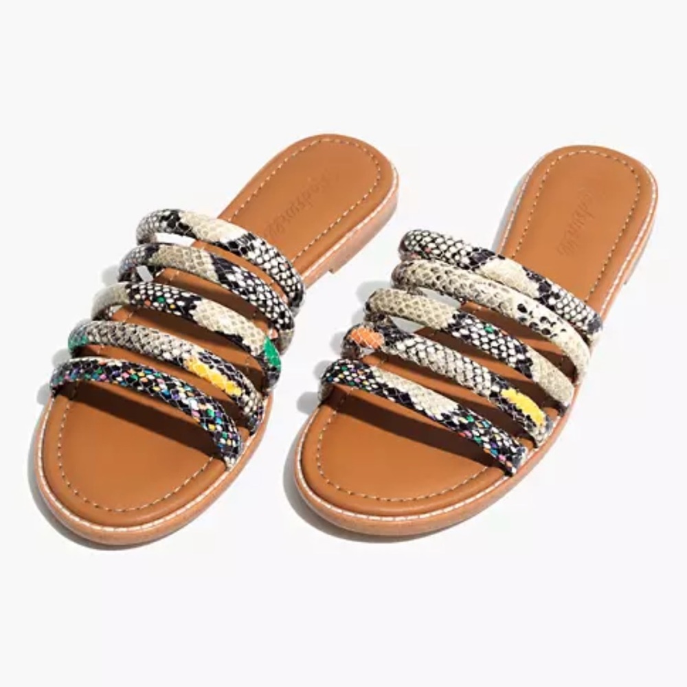 Madewell Addie Slide Sandal in Stamped Snake